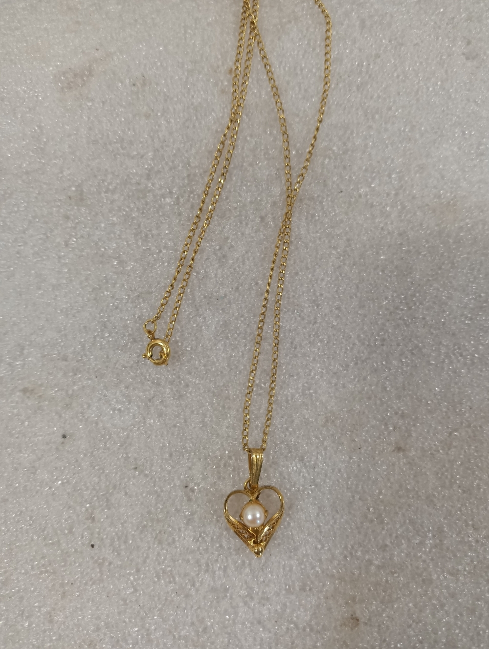 Sorrento 1/20 12k GF Heart Pendant Necklace Pearl
